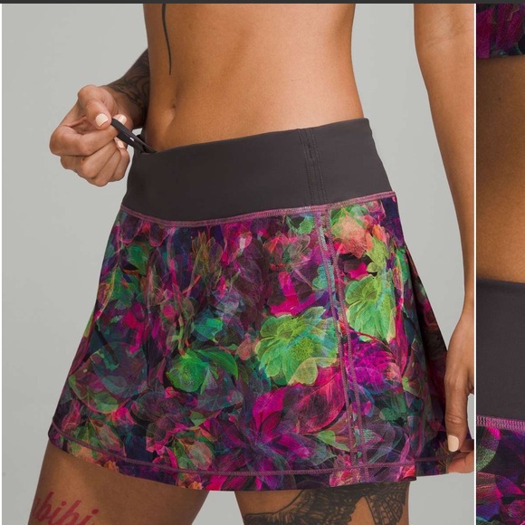 Lululemon Pace Rival Mid-Rise Skirt in Vivid Floral Tone Multi - Picture 6 of 12